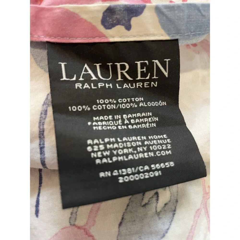 Ralph Lauren Sophie Watercolor Full/Queen Duvet Cover & Pillow Sham Blue Pink